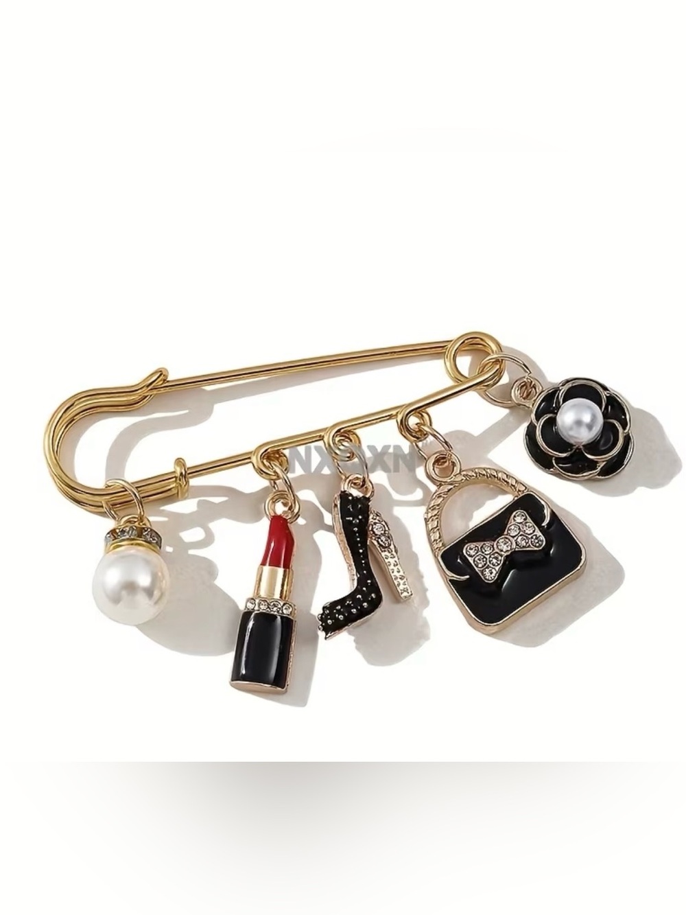 Charm Safety Pin or Brooches pink,white or black pick one Choose your color - Picture 4 of 17